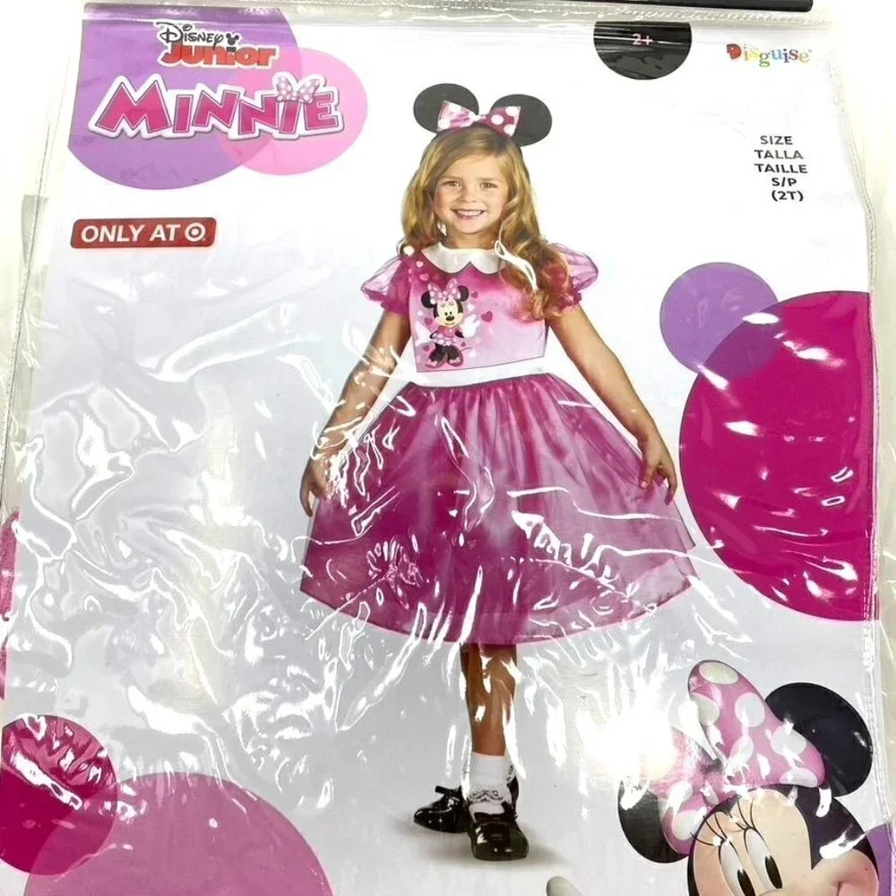 Disguise Disney Minnie Mouse Halloween Costume Dress Headband Szs 2T/ 3-4T